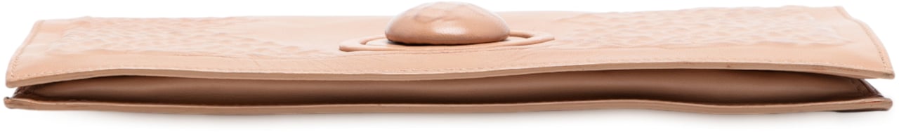 Bottega Veneta Nappa Embossed Intrecciato Turnlock Clutch Bruin