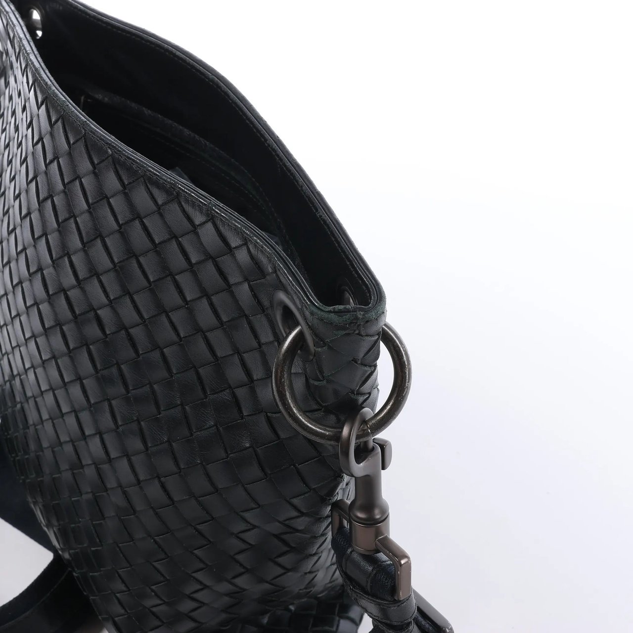 Bottega Veneta VN Intrecciato Crossbody Messenger Bag in Black Zwart