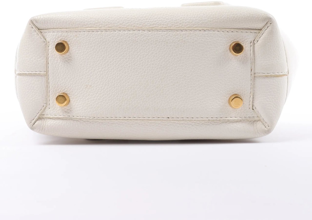 Bottega Veneta Arco Mini Leather Maxi Intrecciato 2Way Handbag in White Divers