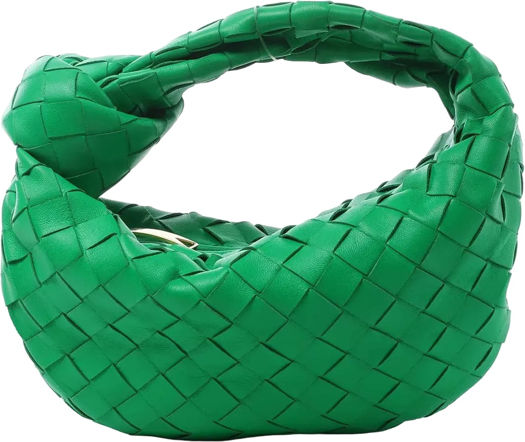 Bottega Veneta Jodie Mini Intrecciato Leather Handbag in Green Groen