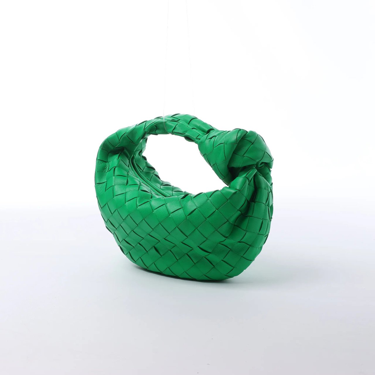 Bottega Veneta Jodie Mini Intrecciato Leather Handbag in Green Groen