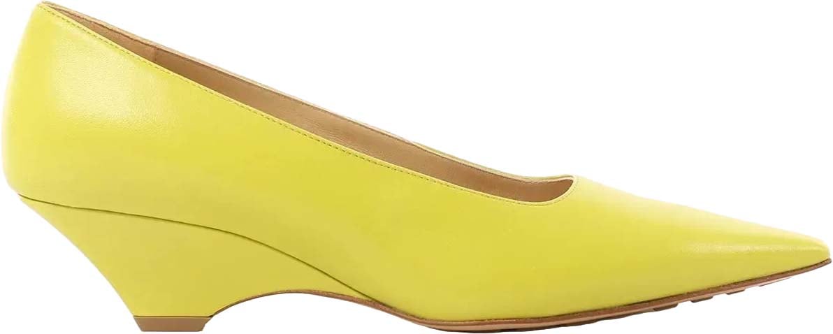 Bottega Veneta Leather Pointed Heels in Yellow, Size 37 EU Wit