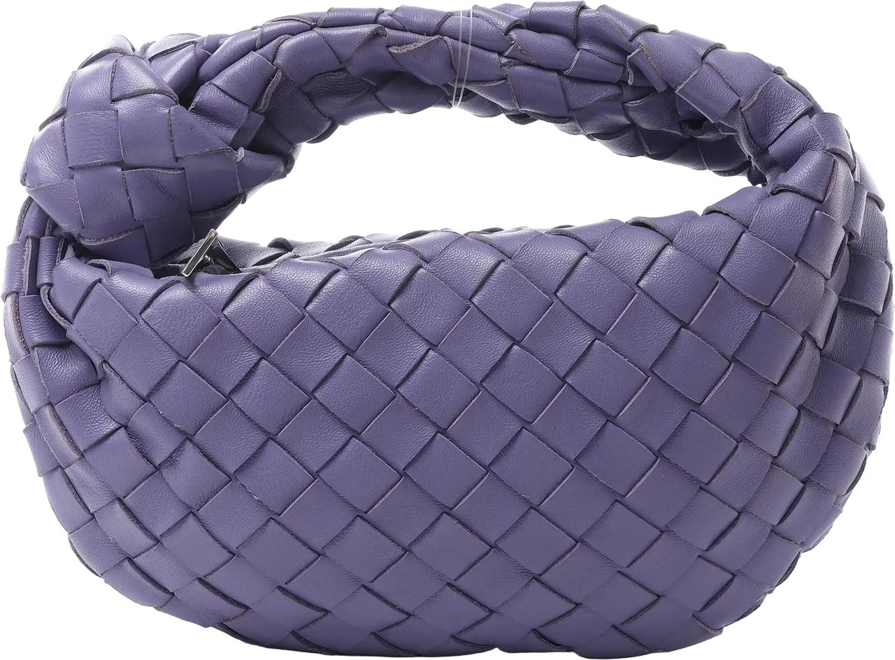 Bottega Veneta Jodie Mini Intrecciato Leather Handbag in Purple Divers