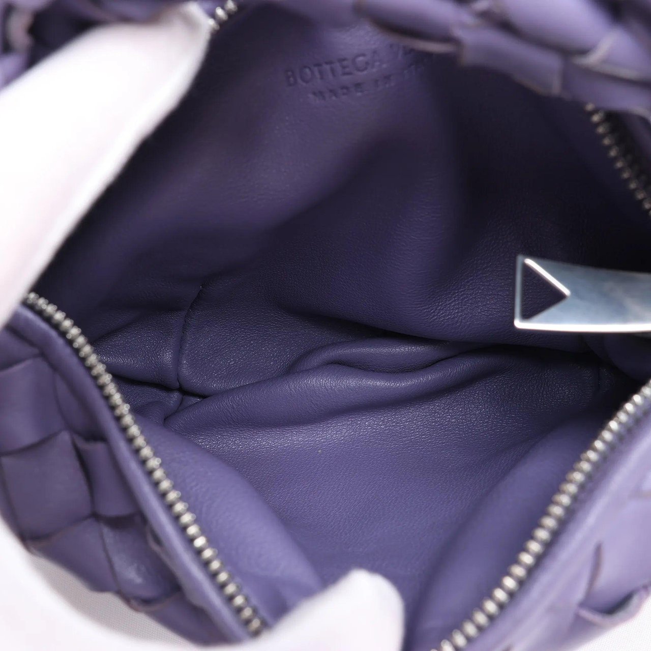 Bottega Veneta Jodie Mini Intrecciato Leather Handbag in Purple Divers