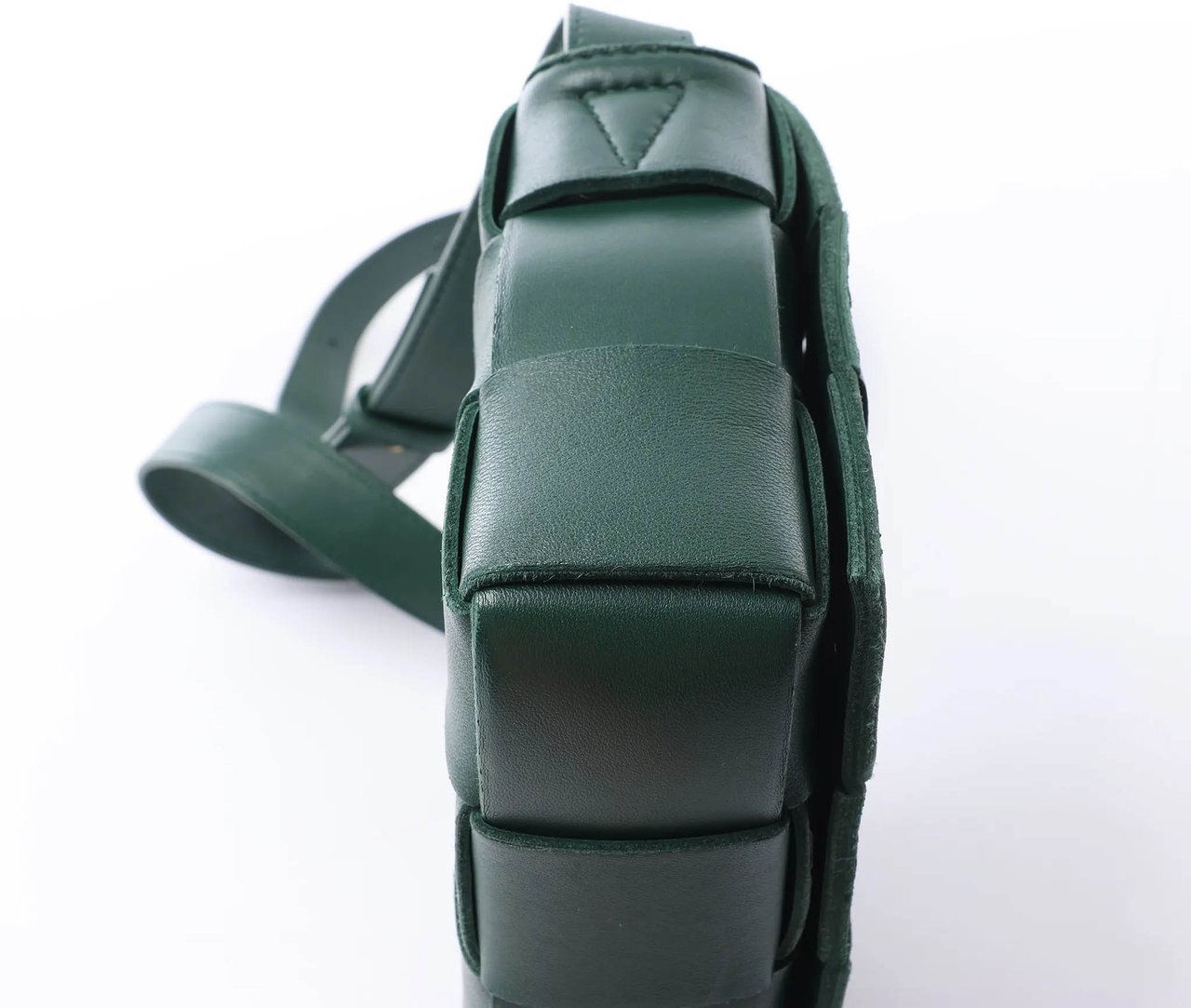 Bottega Veneta Cassette Maxi Intrecciato Leather Crossbody Bag in Green Beige