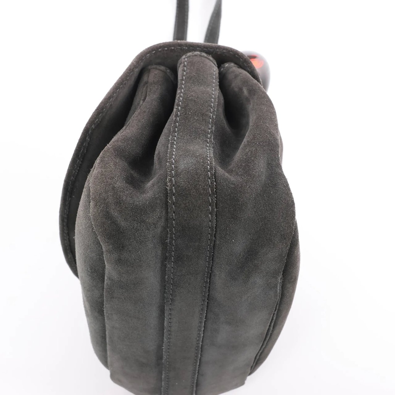 Bottega Veneta Suede 2Way Handbag in Gray Grijs