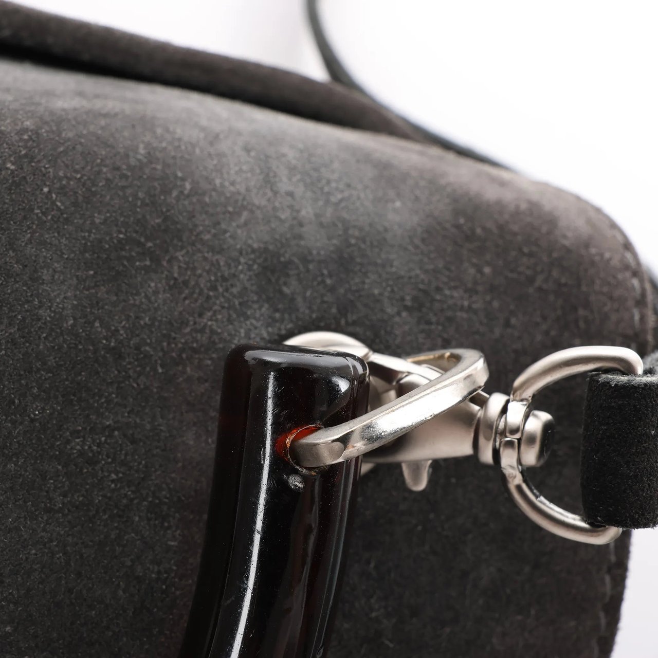 Bottega Veneta Suede 2Way Handbag in Gray Grijs