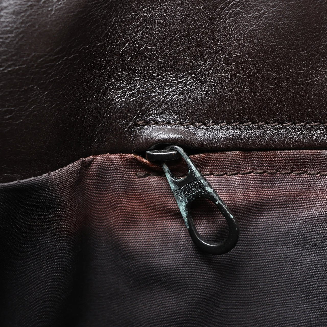 Bottega Veneta Intrecciato Leather Shoulder Bag in Brown Bruin