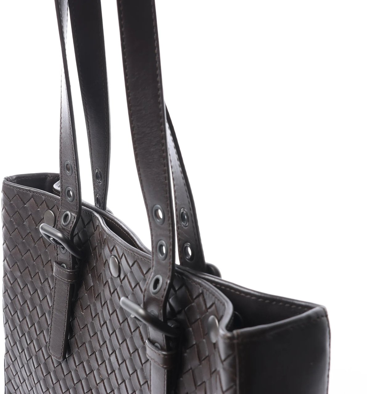Bottega Veneta Intrecciato Leather Shoulder Bag in Brown Bruin