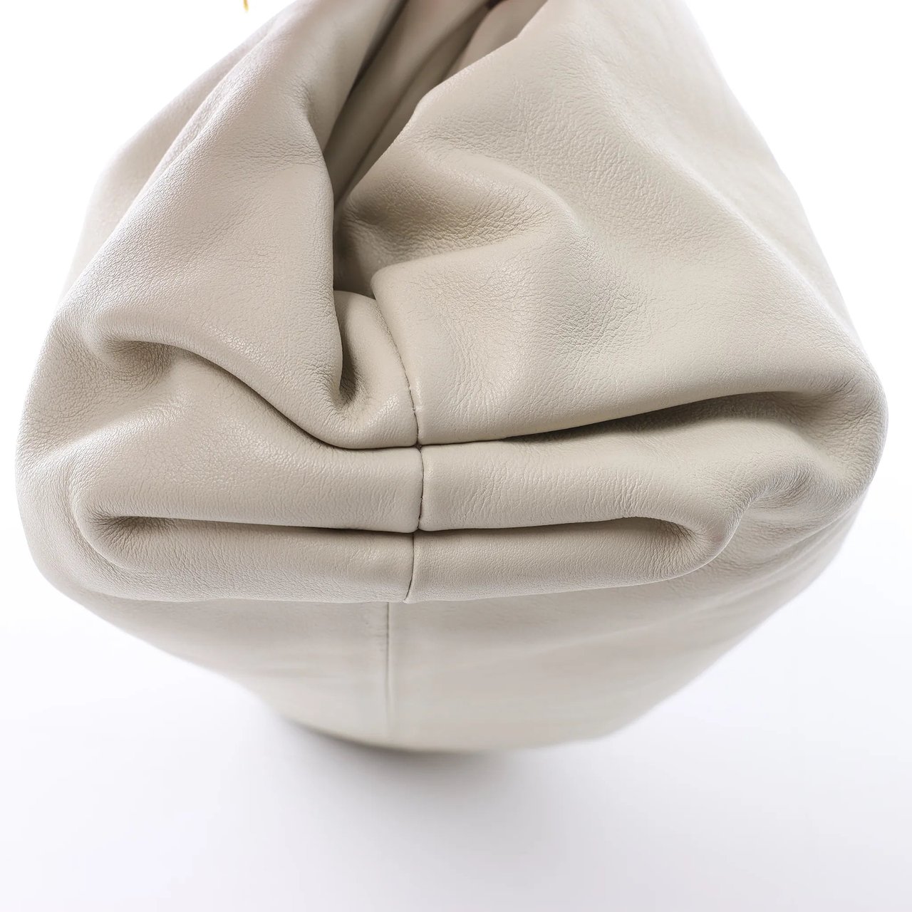 Bottega Veneta The Pouch Oversize Leather Clutch Bag in Beige Beige