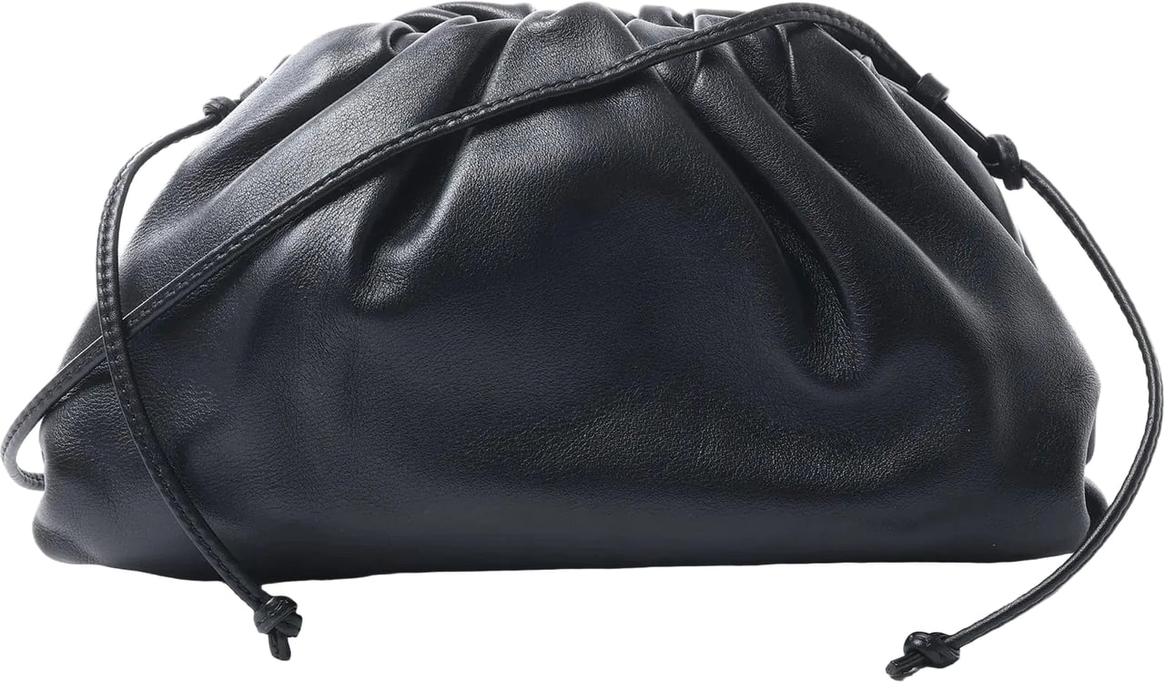Bottega Veneta The Pouch Mini Leather Crossbody bag in Black Zwart