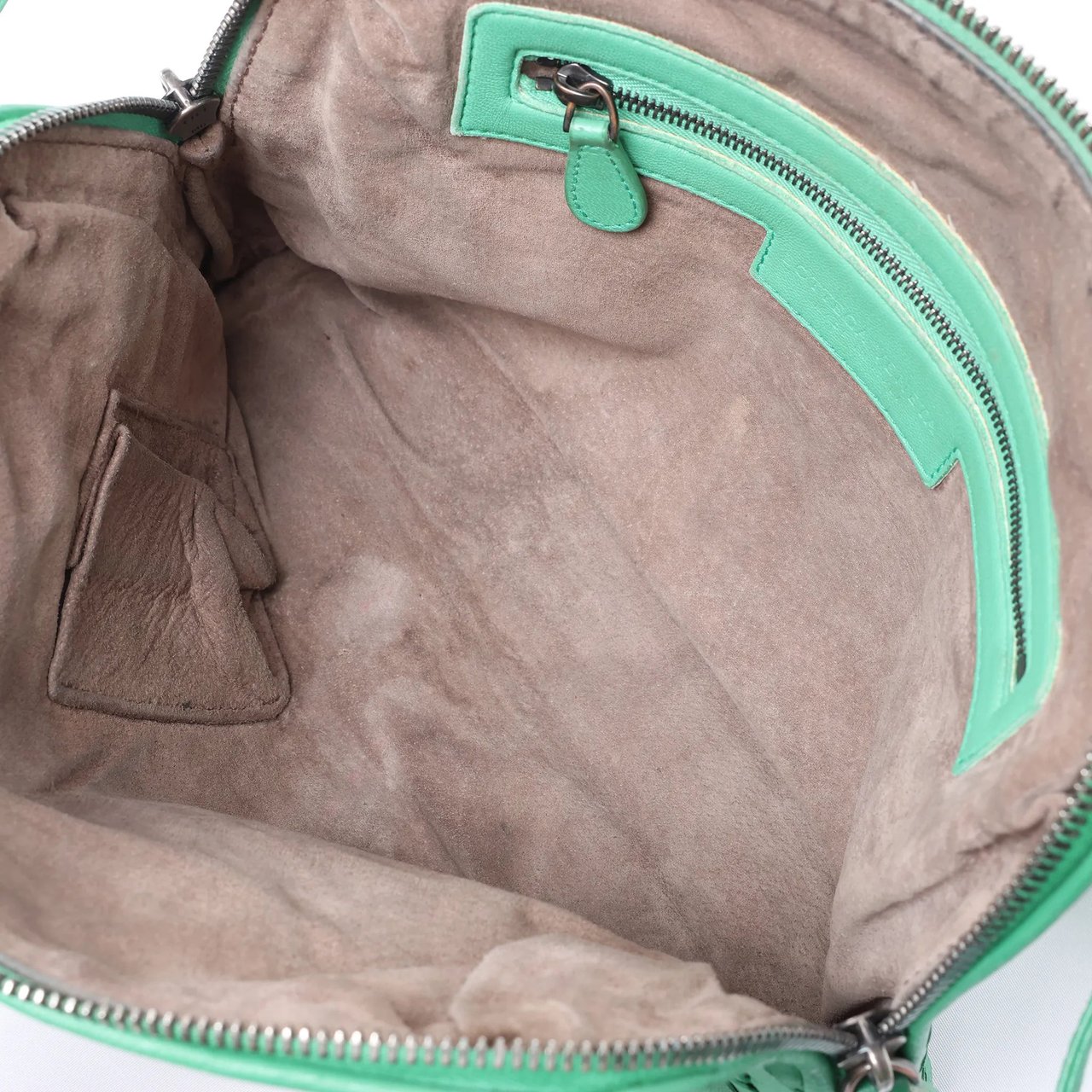 Bottega Veneta Nodini Intrecciato Leather Crossbody Bag in Green Divers
