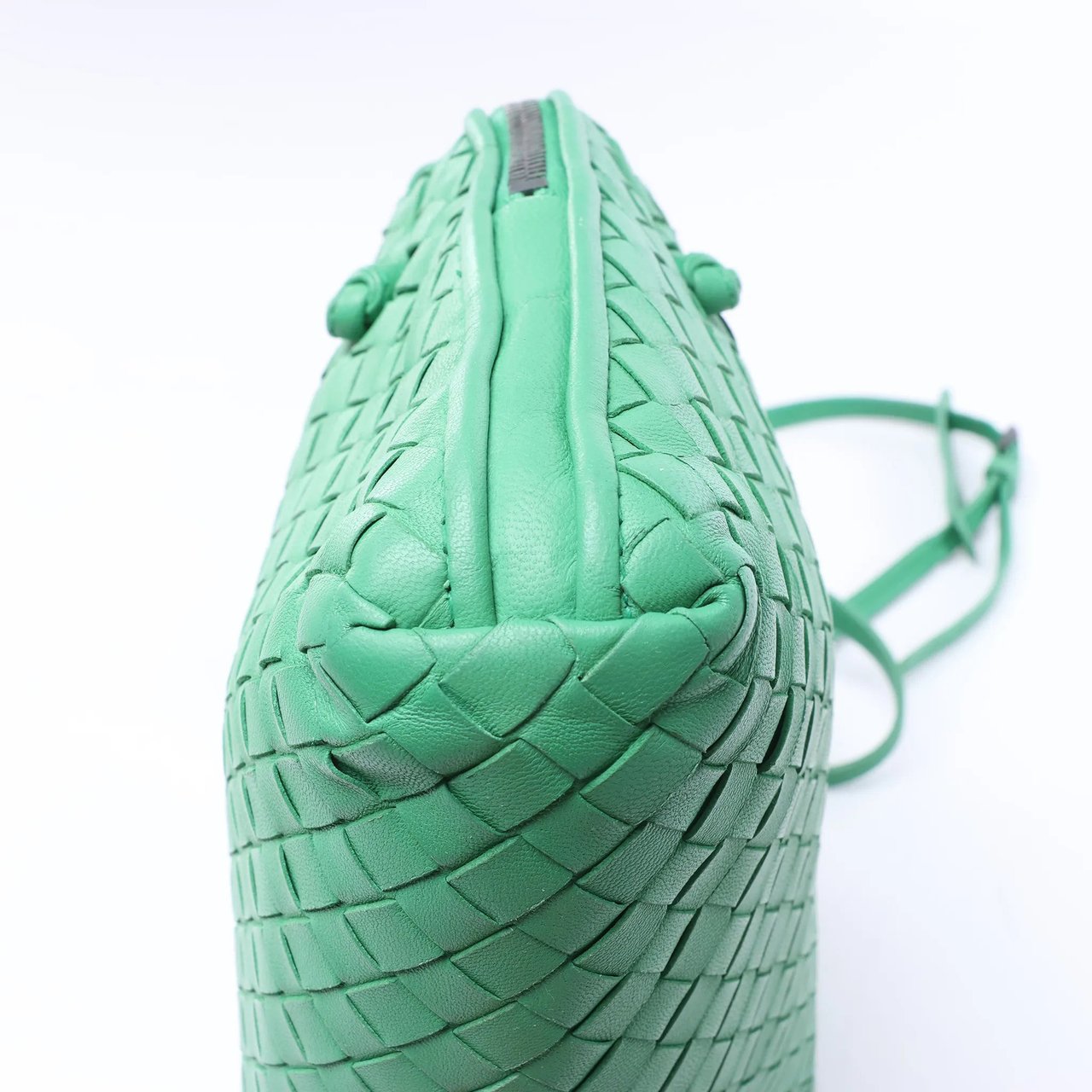 Bottega Veneta Nodini Intrecciato Leather Crossbody Bag in Green Divers
