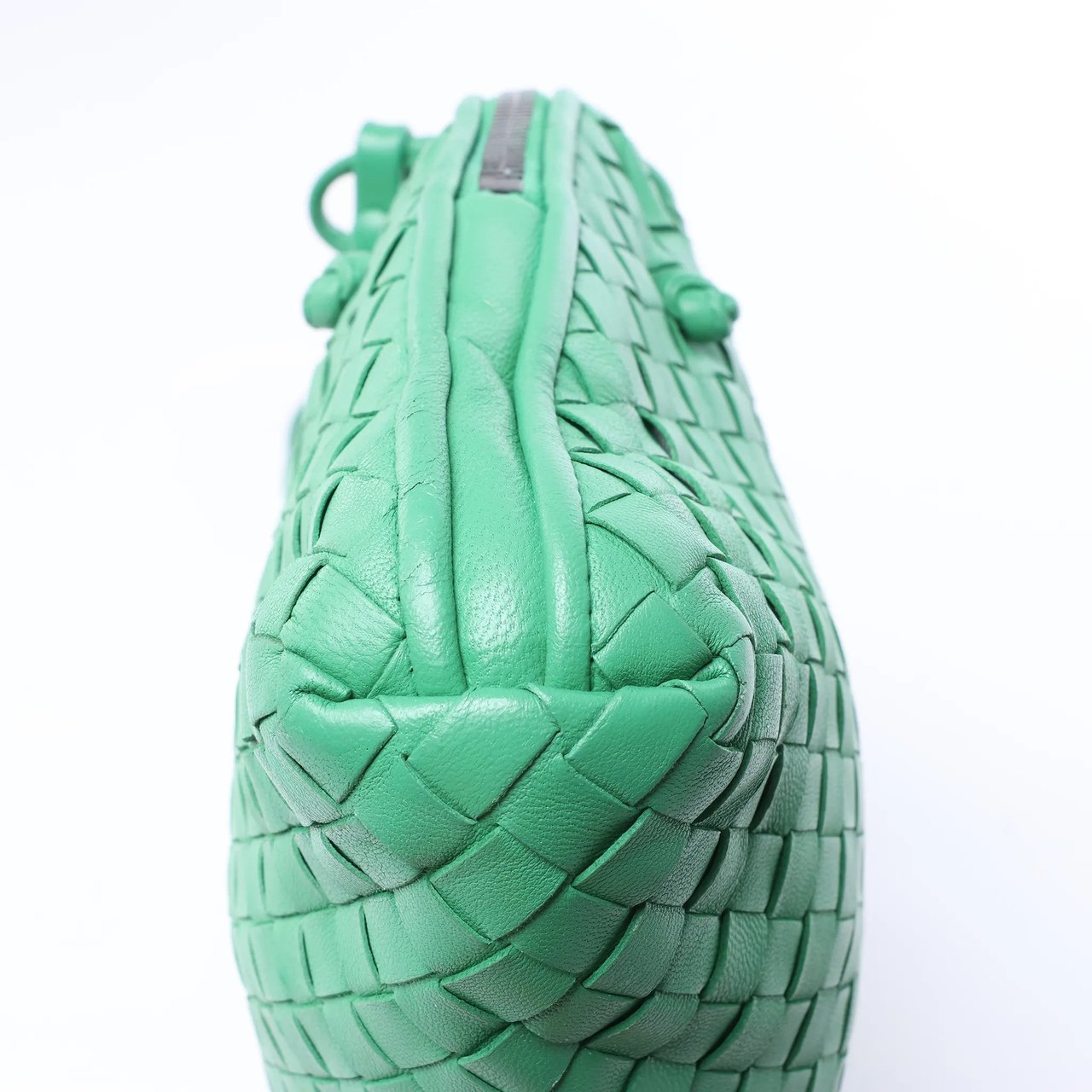Bottega Veneta Nodini Intrecciato Leather Crossbody Bag in Green Divers