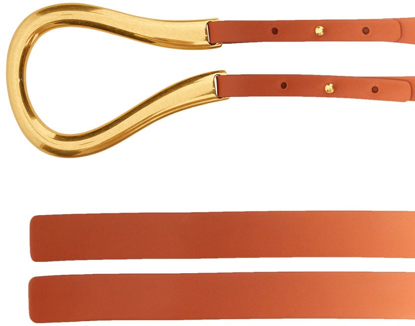 Bottega Veneta Double Belt with Smooth Texture and Minimalist Design Rood