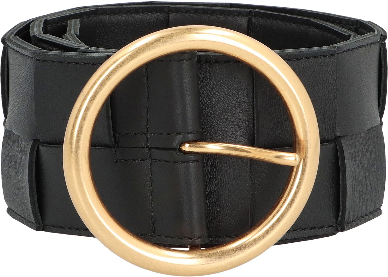 Bottega Veneta Intrecciato Nappa belt Zwart