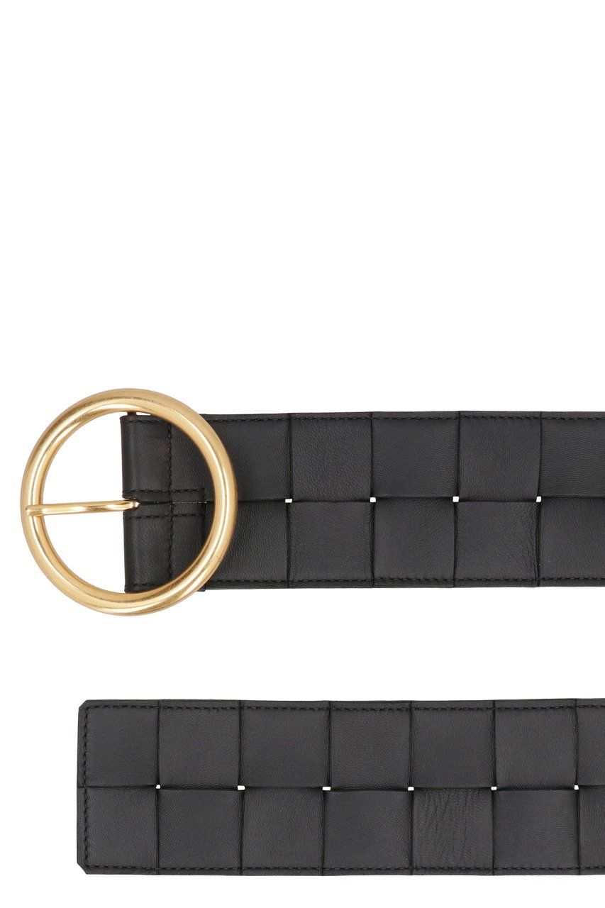 Bottega Veneta Intrecciato Nappa belt Zwart