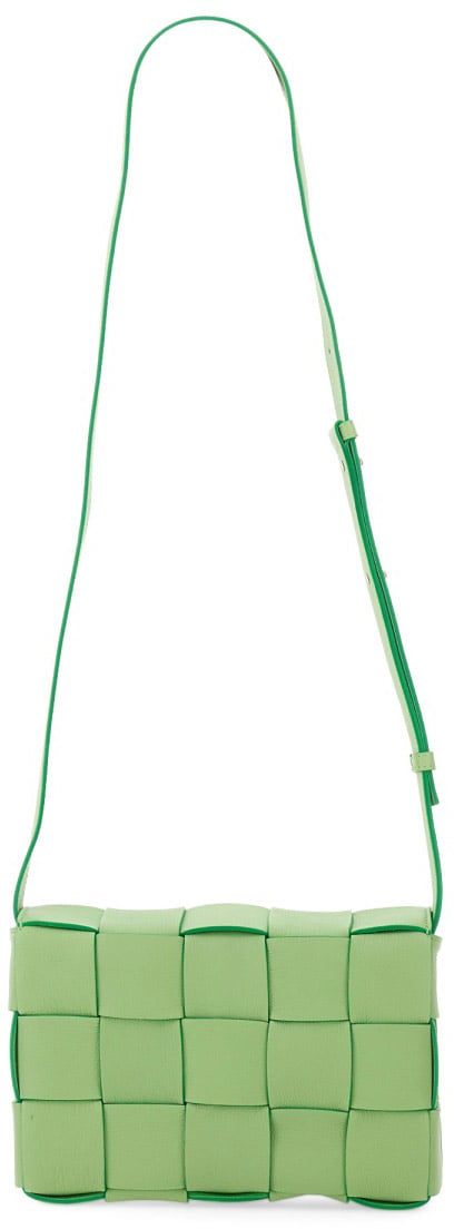 Bottega Veneta Rectangular Shoulder Case Bag with Adjustable Strap Groen