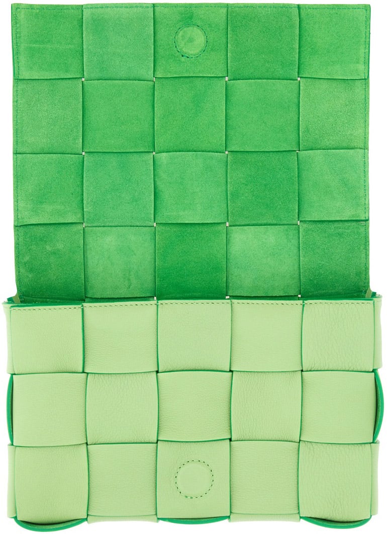 Bottega Veneta Rectangular Shoulder Case Bag with Adjustable Strap Groen