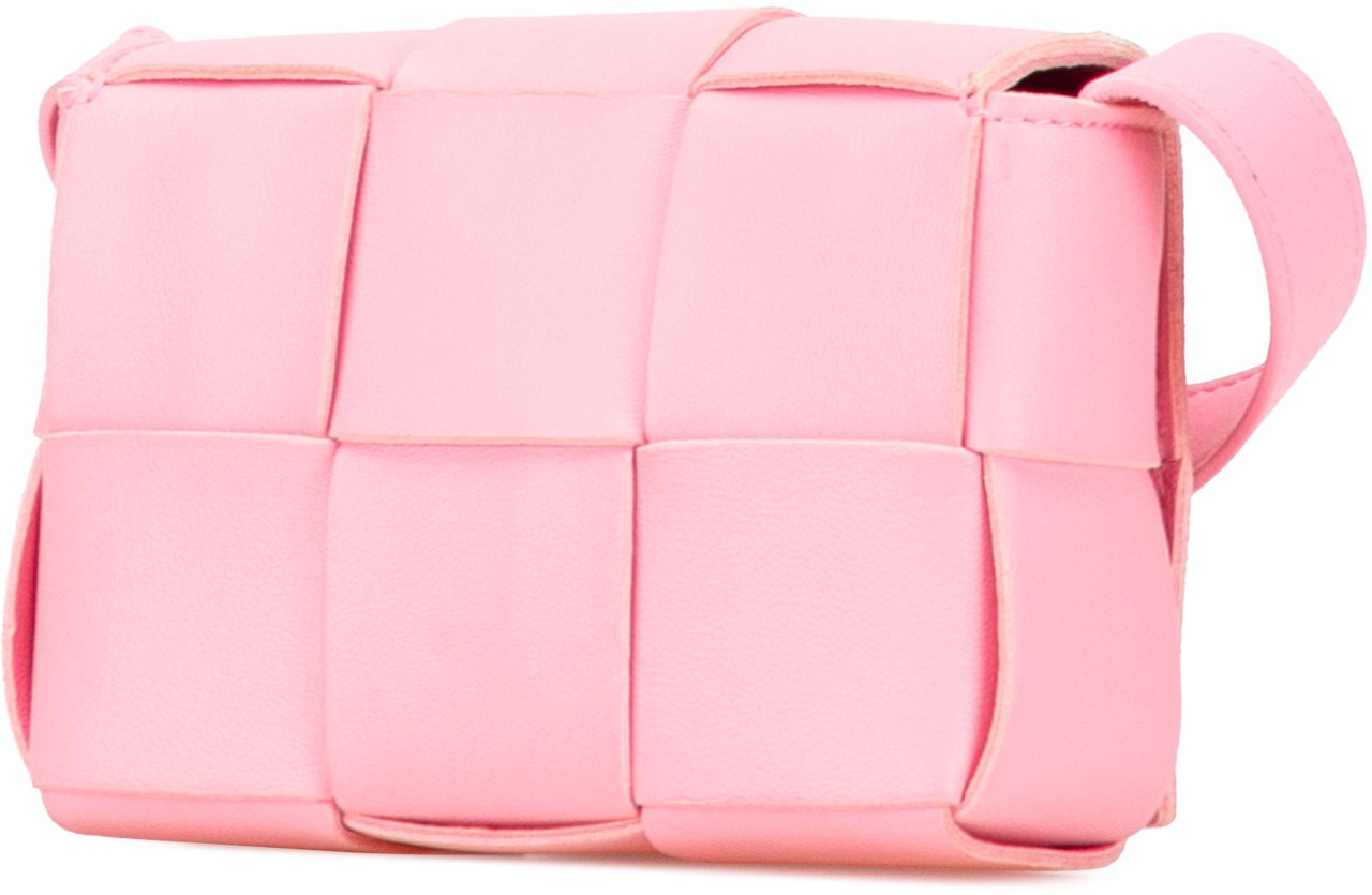 Bottega Veneta Candy Nappa Intrecciato Cassette Crossbody Roze