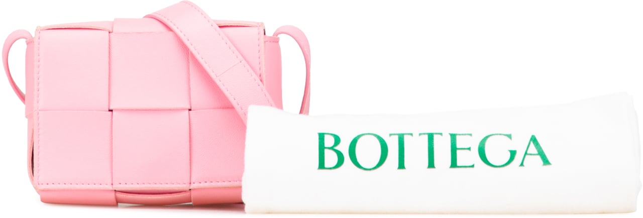 Bottega Veneta Candy Nappa Intrecciato Cassette Crossbody Roze
