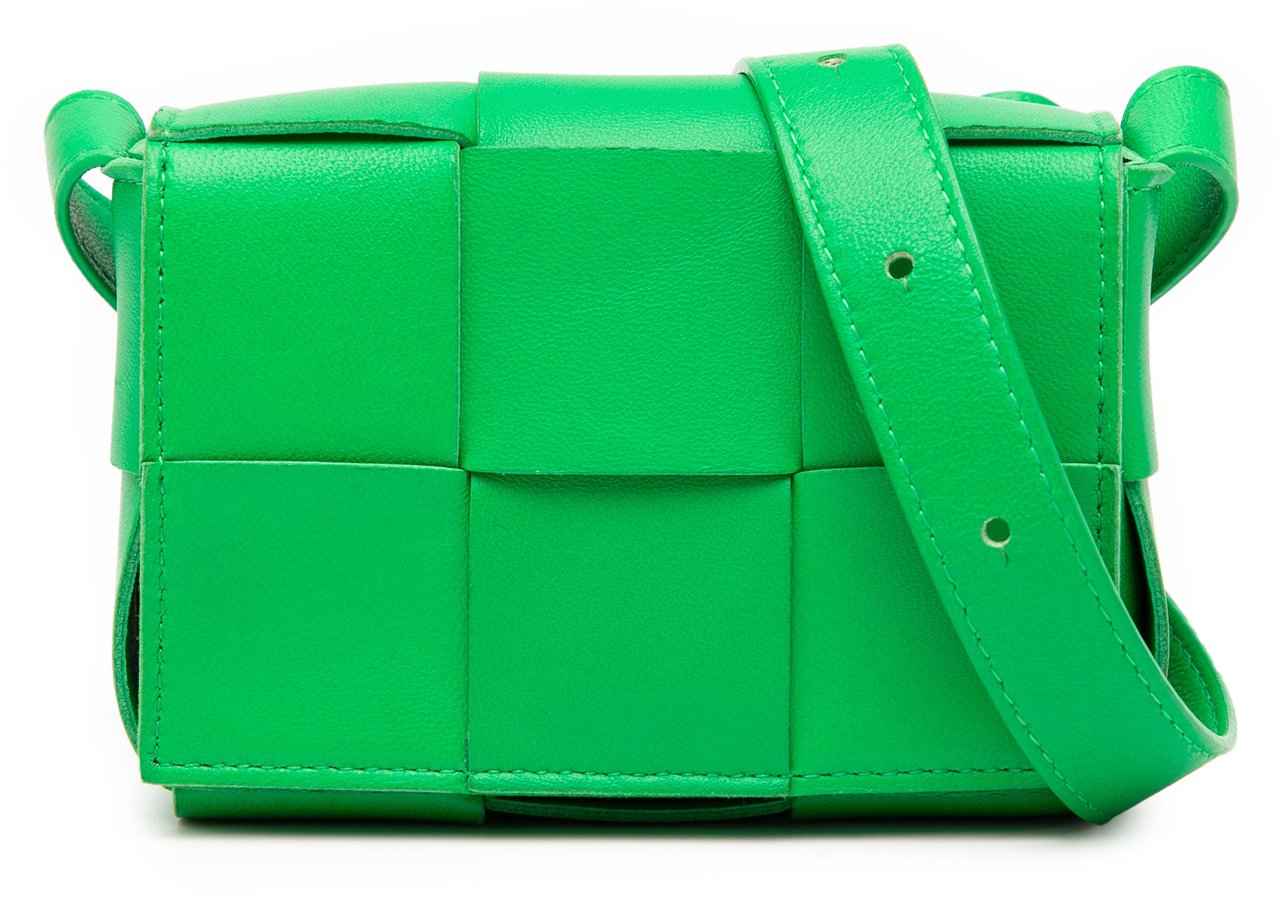 Bottega Veneta Candy Nappa Intrecciato Cassette Crossbody Groen