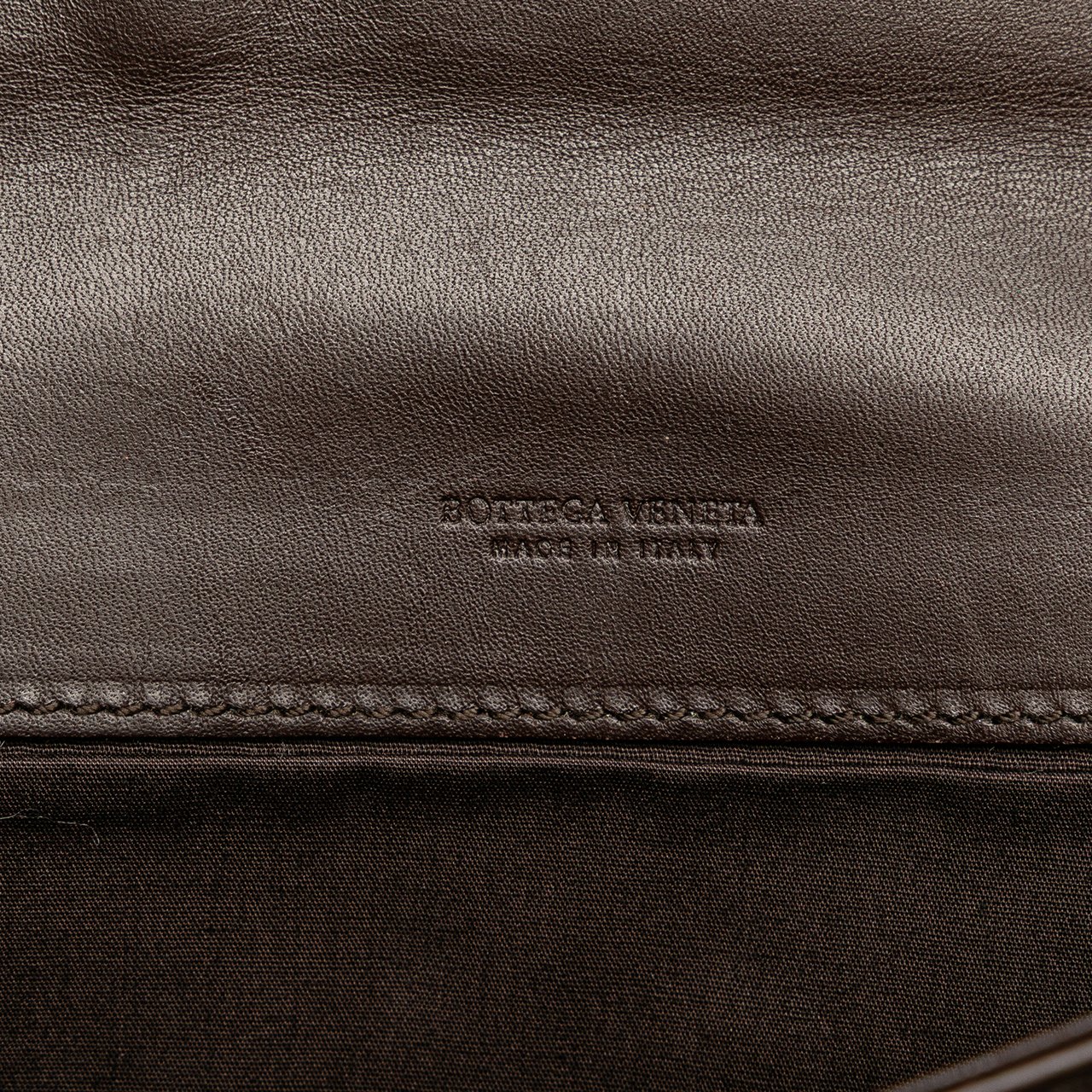 Bottega Veneta Intrecciato Trimmed Leather Clutch Bruin