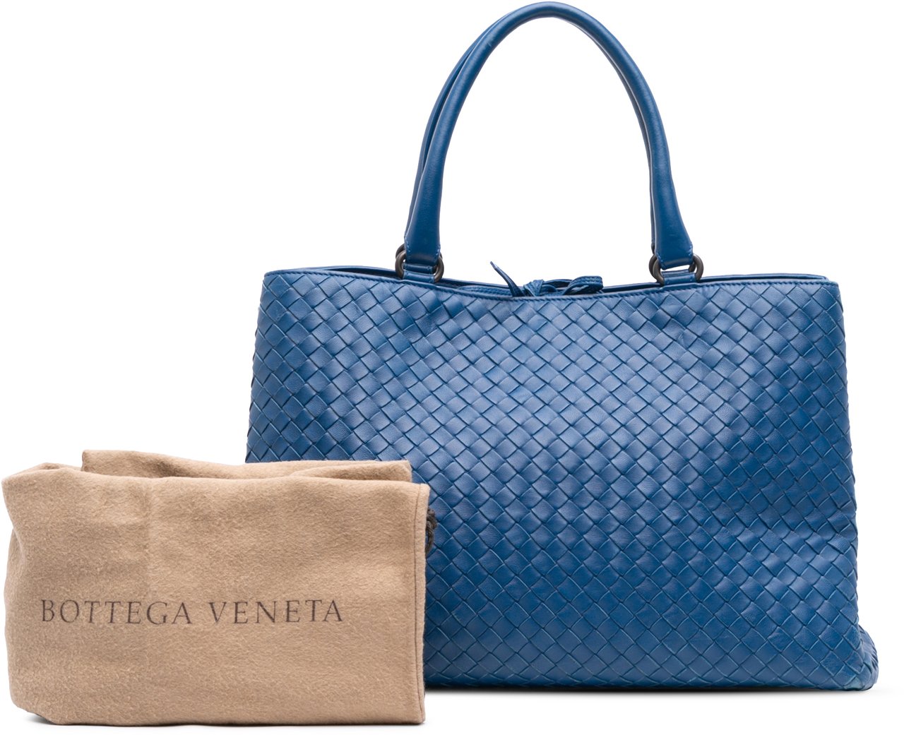 Bottega Veneta Nappa Intrecciato Milano Tote Blauw