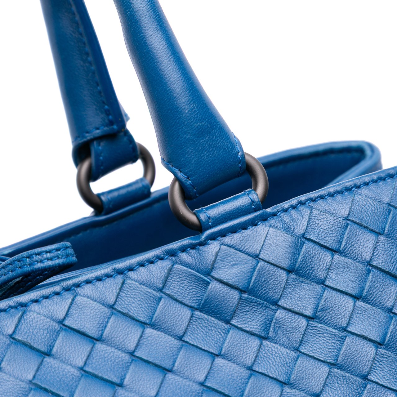 Bottega Veneta Nappa Intrecciato Milano Tote Blauw