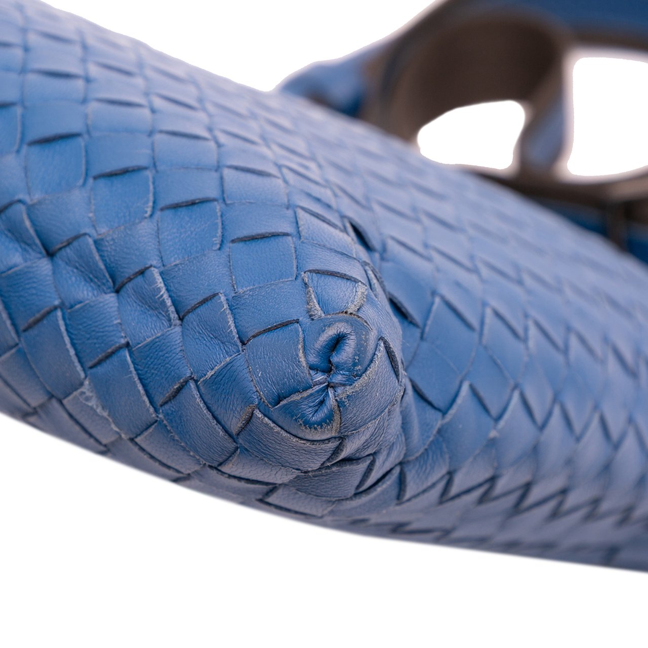 Bottega Veneta Nappa Intrecciato Crossbody Blauw