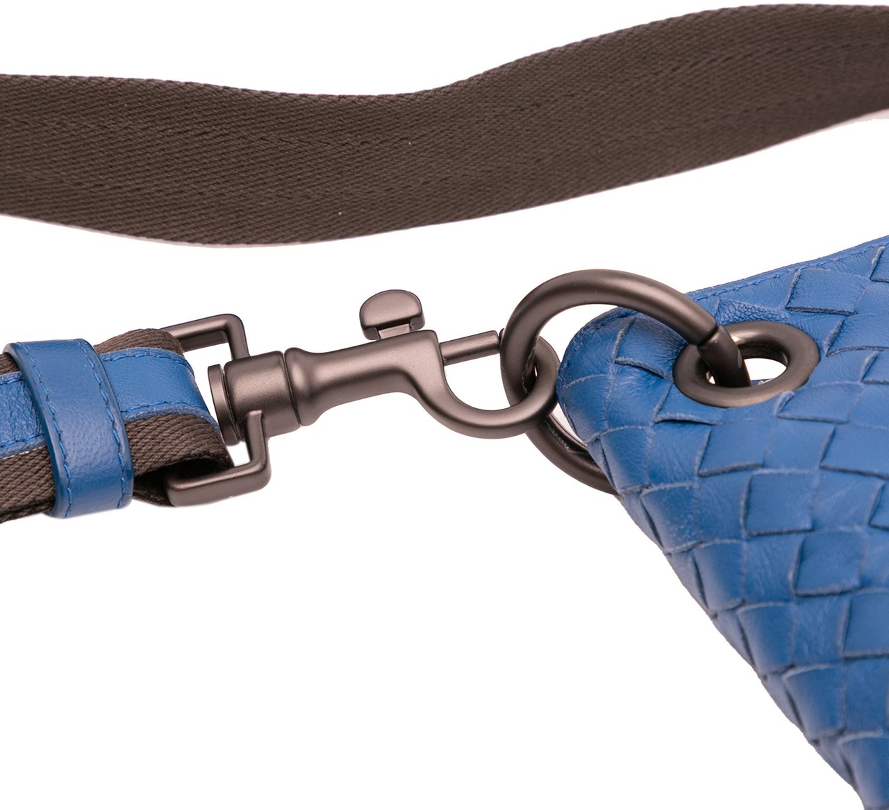 Bottega Veneta Nappa Intrecciato Crossbody Blauw
