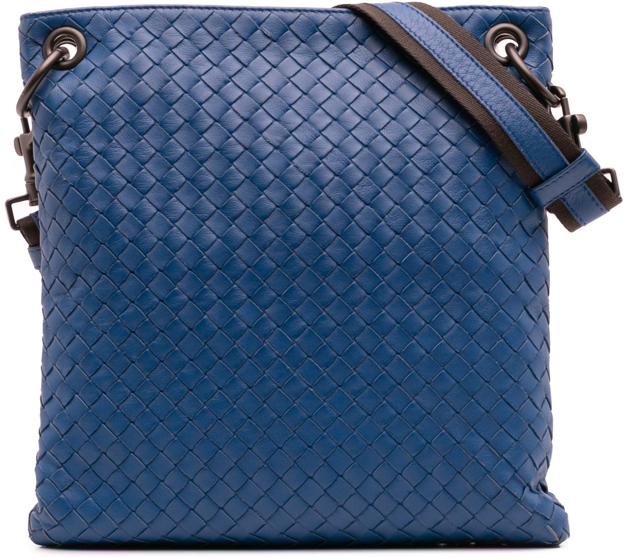 Bottega Veneta Nappa Intrecciato Crossbody Blauw