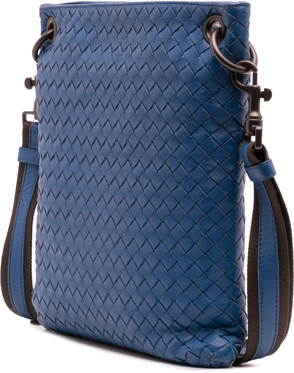 Bottega Veneta Nappa Intrecciato Crossbody Blauw
