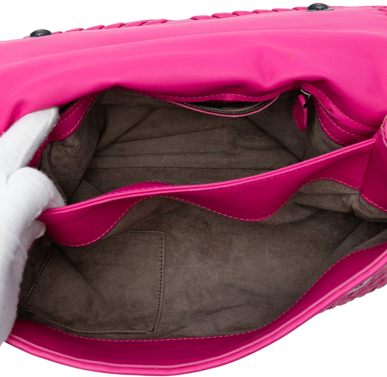 Bottega Veneta Medium Nappa Intrecciato Olimpia Shoulder Bag Roze