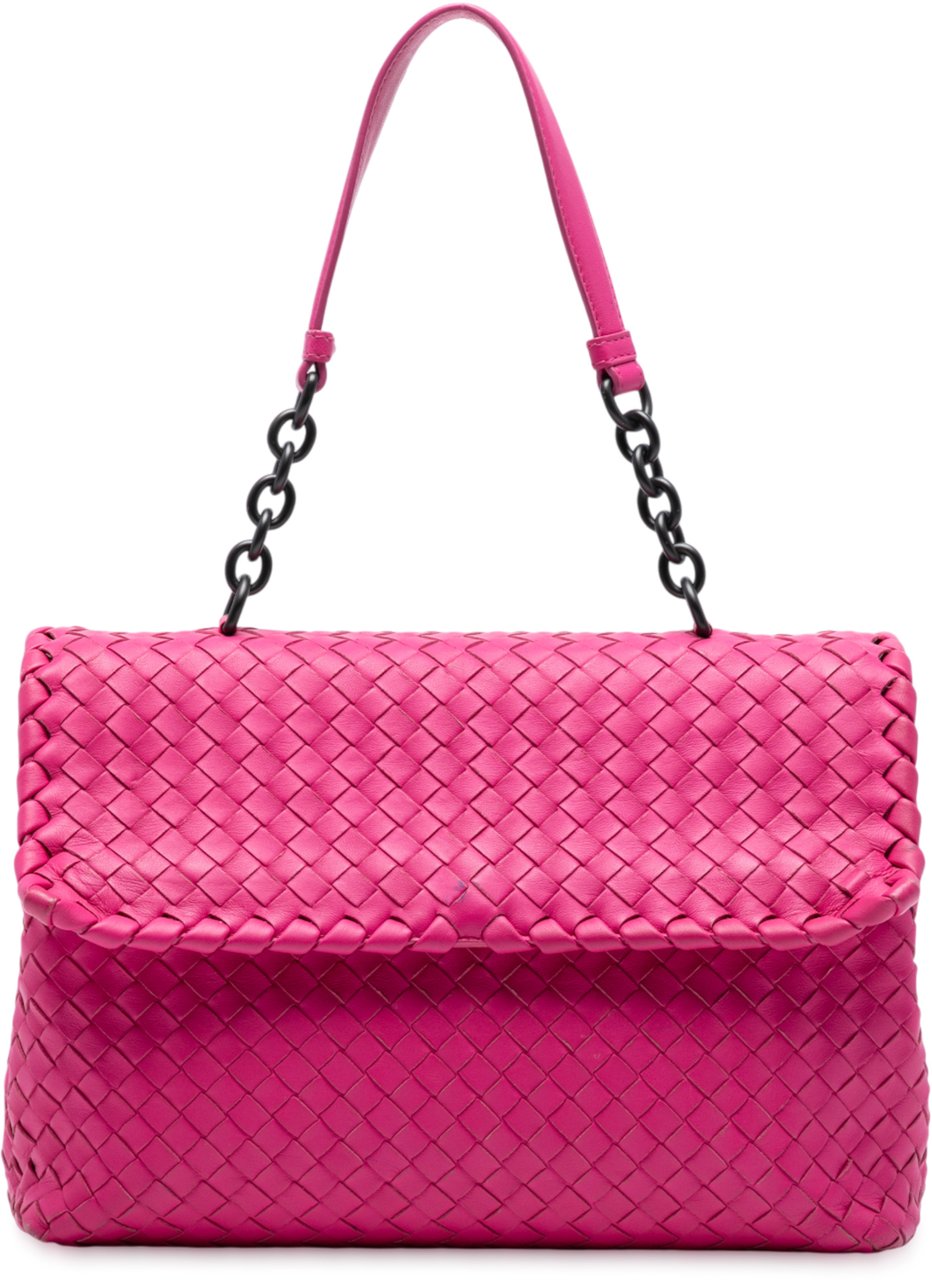Bottega Veneta Medium Nappa Intrecciato Olimpia Shoulder Bag Roze