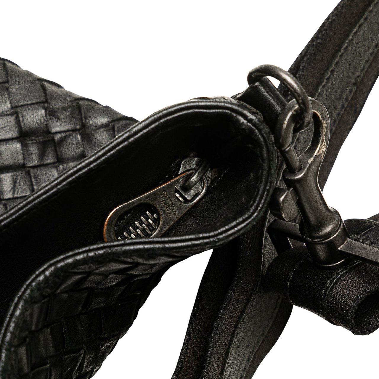 Bottega Veneta Nappa Intrecciato VN Crossbody Zwart