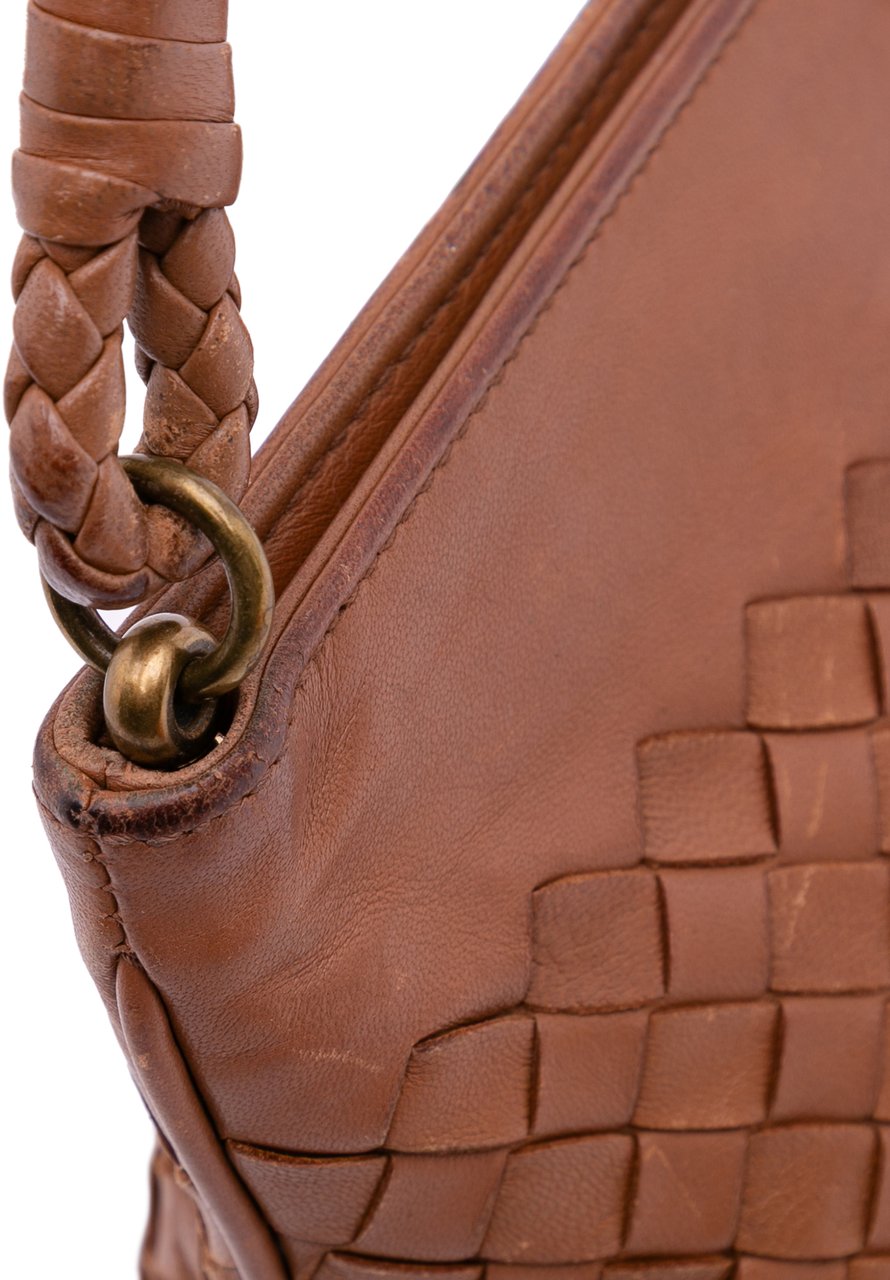 Bottega Veneta Nappa Intrecciato Shoulder Bag Bruin