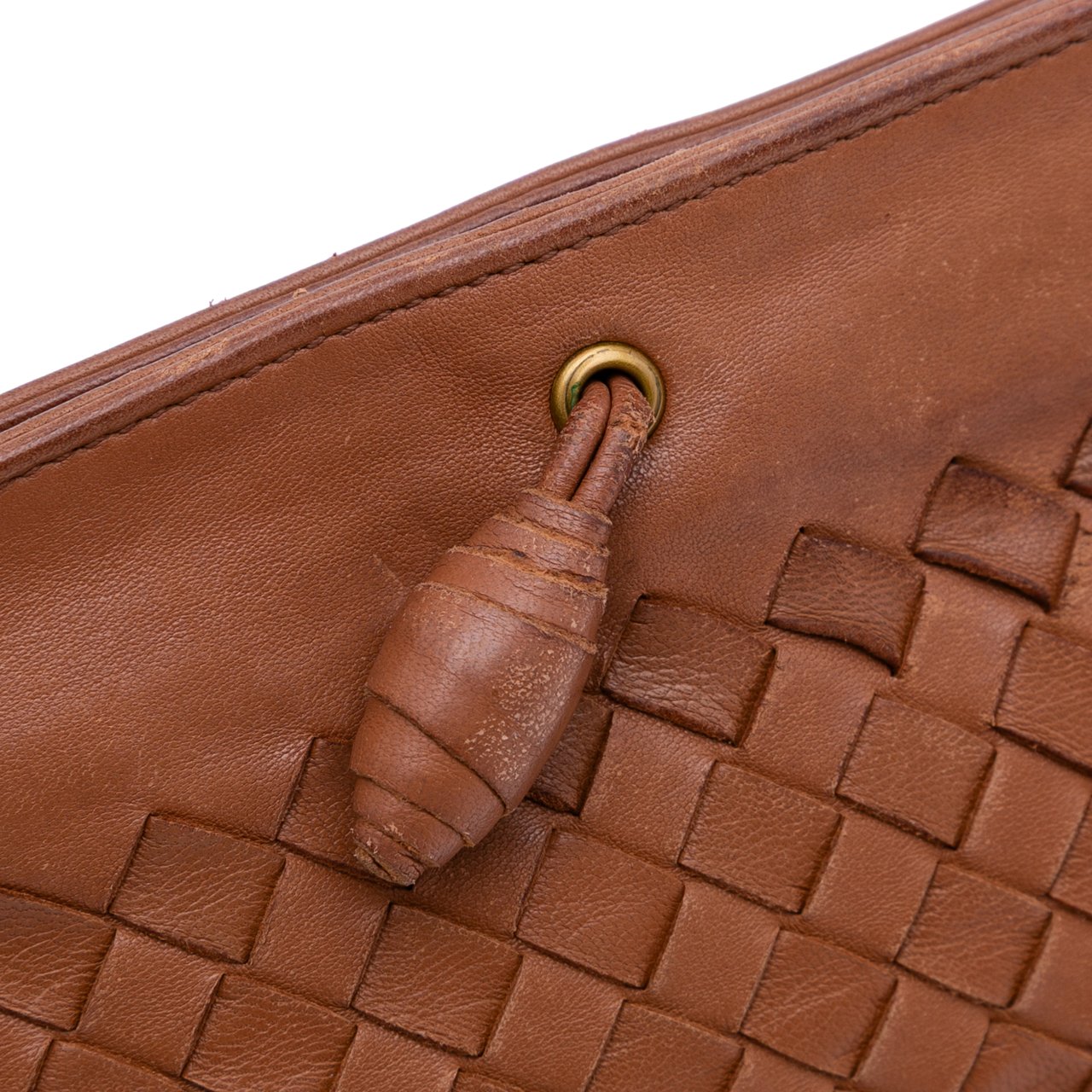 Bottega Veneta Nappa Intrecciato Shoulder Bag Bruin