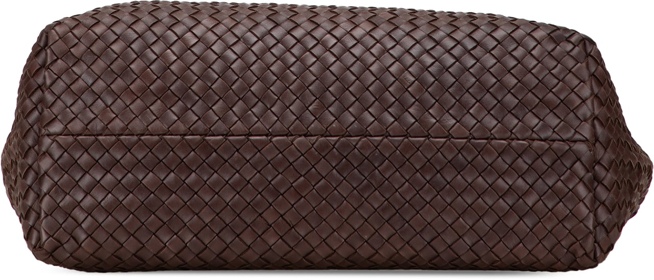 Bottega Veneta Medium Lambskin Intreccio Cabat Tote Bruin
