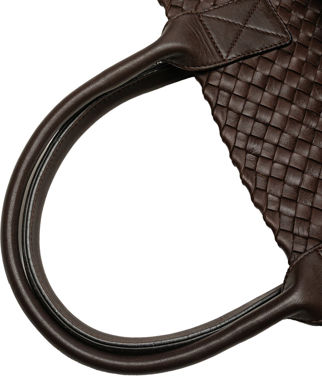 Bottega Veneta Medium Lambskin Intreccio Cabat Tote Bruin
