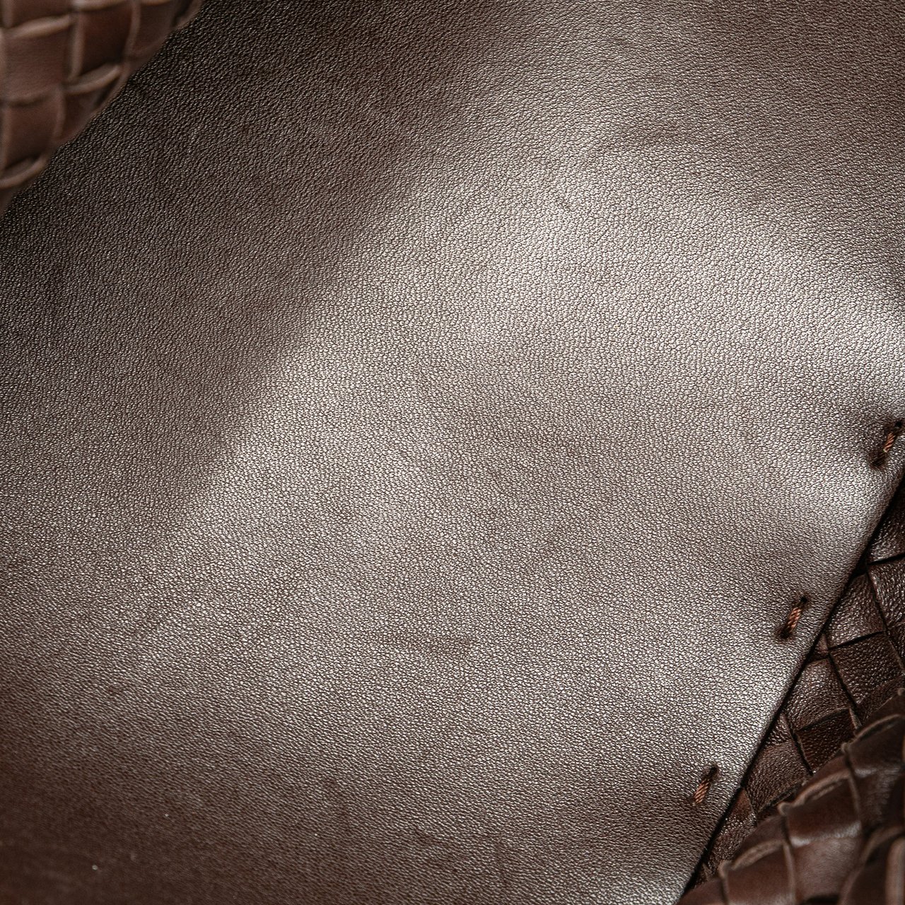 Bottega Veneta Medium Lambskin Intreccio Cabat Tote Bruin