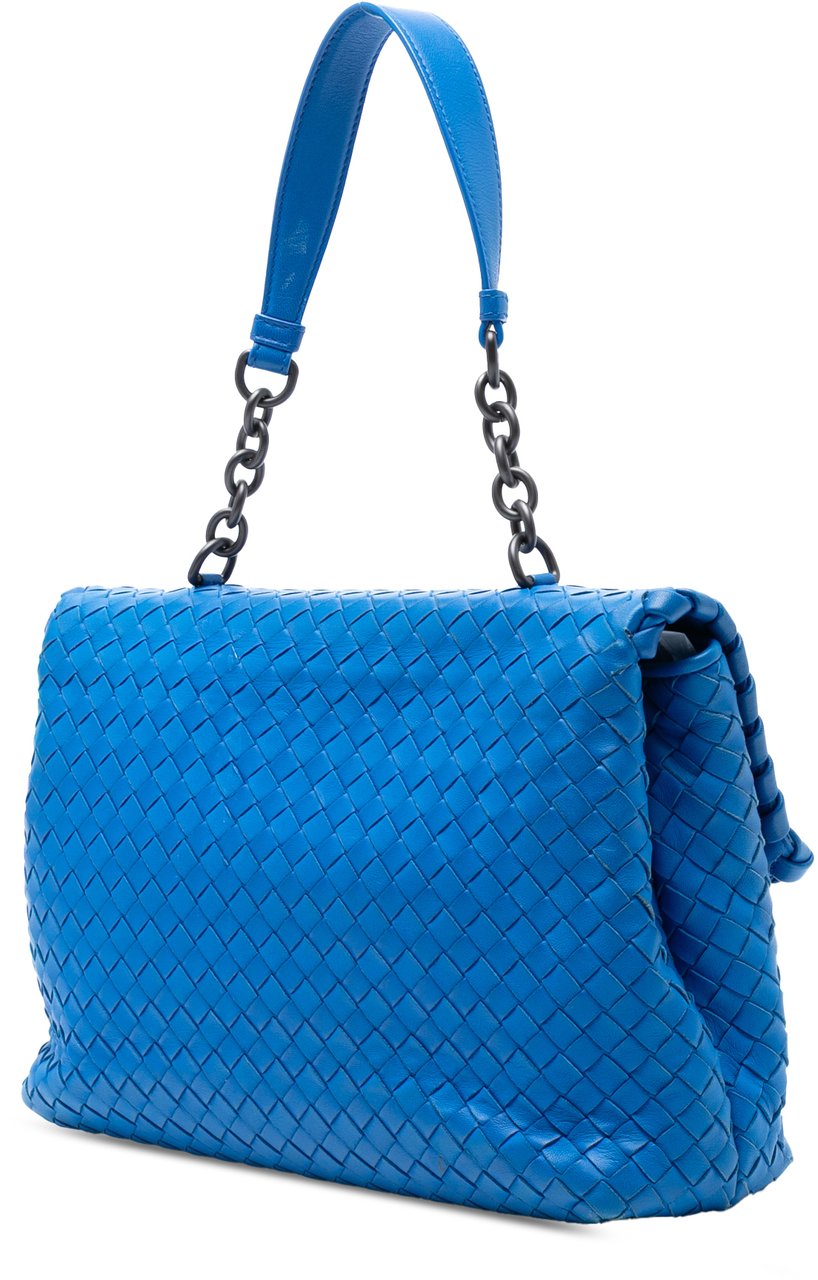 Bottega Veneta Medium Nappa Intrecciato Olimpia Shoulder Bag Blauw