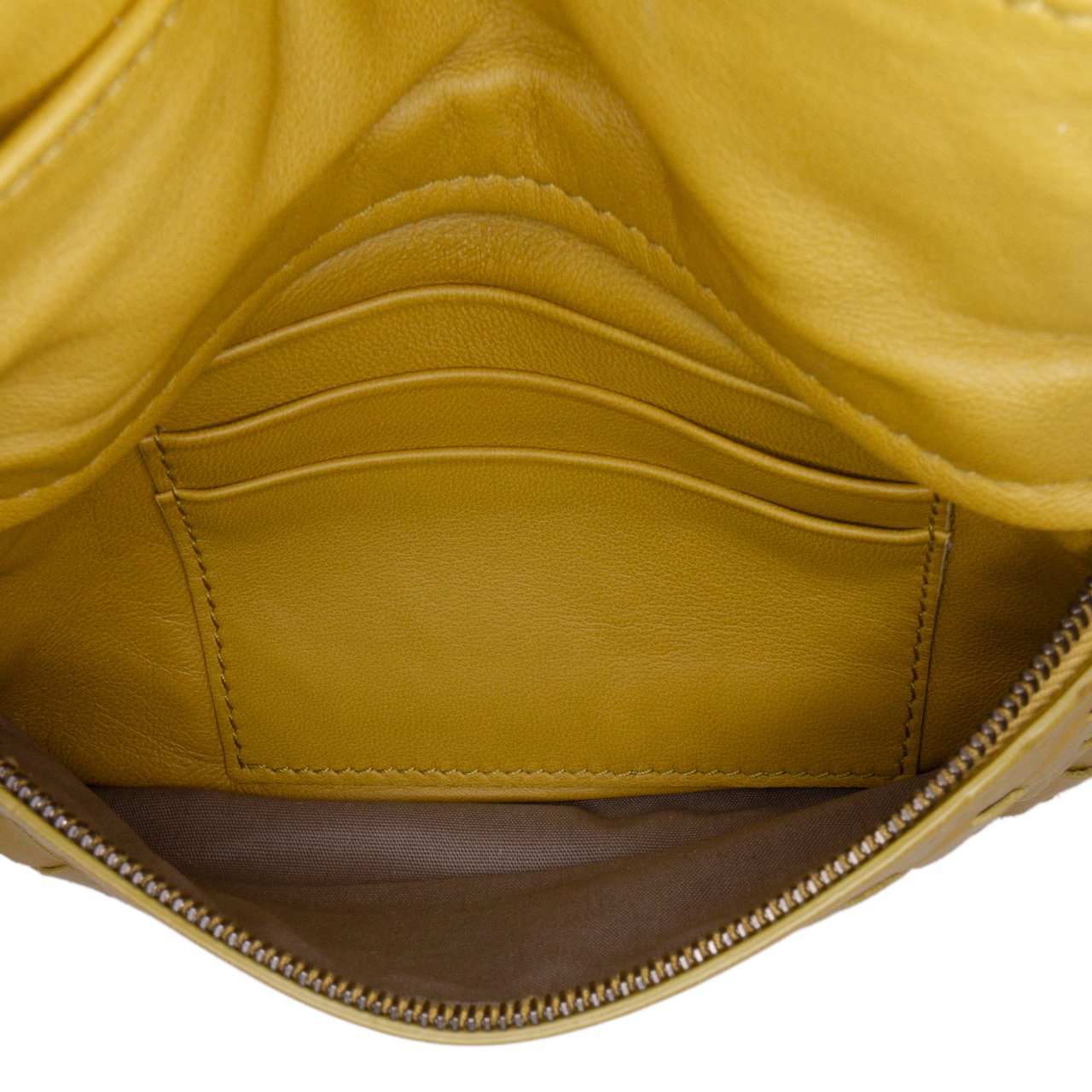Bottega Veneta Mini Nappa Intrecciato Expandable Chain Flap Crossbody Geel