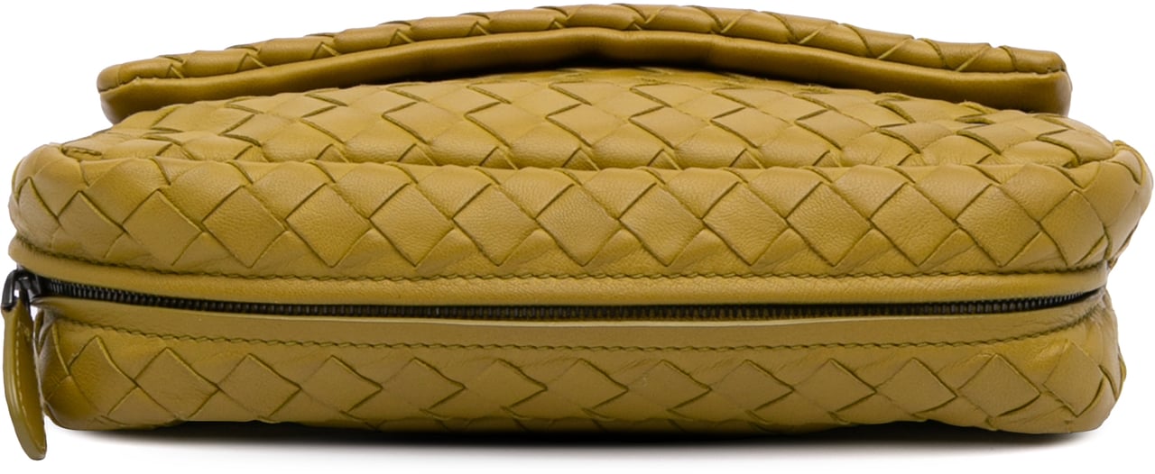 Bottega Veneta Mini Nappa Intrecciato Expandable Chain Flap Crossbody Geel