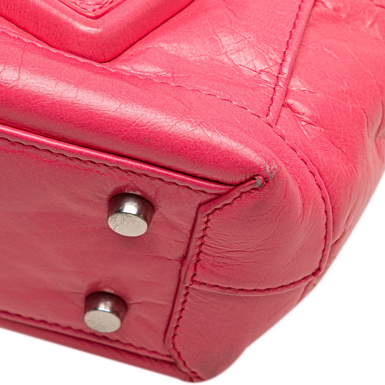 Bottega Veneta Mini Paper Calfskin Intrecciato Arco Satchel Roze