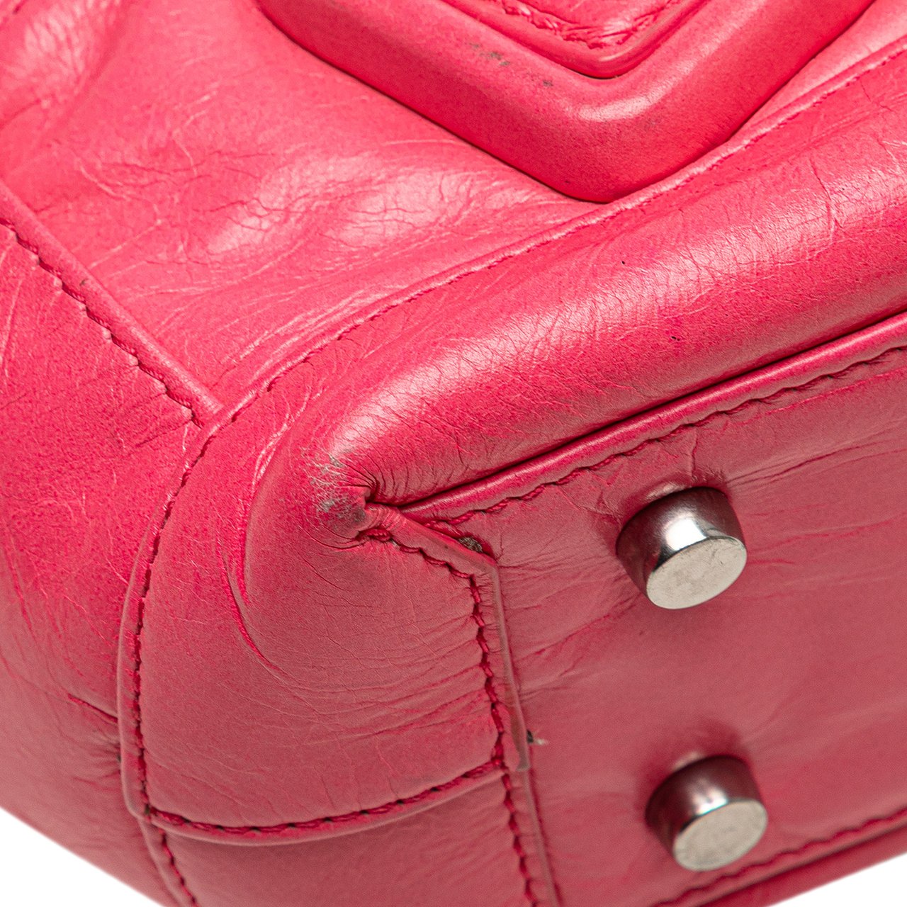 Bottega Veneta Mini Paper Calfskin Intrecciato Arco Satchel Roze