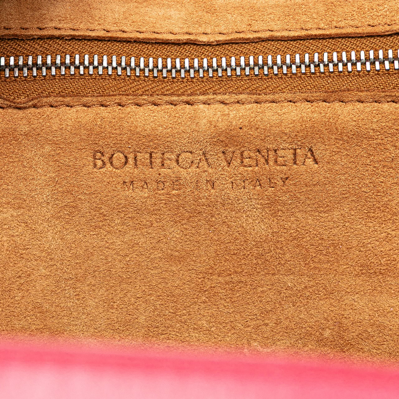 Bottega Veneta Mini Paper Calfskin Intrecciato Arco Satchel Roze