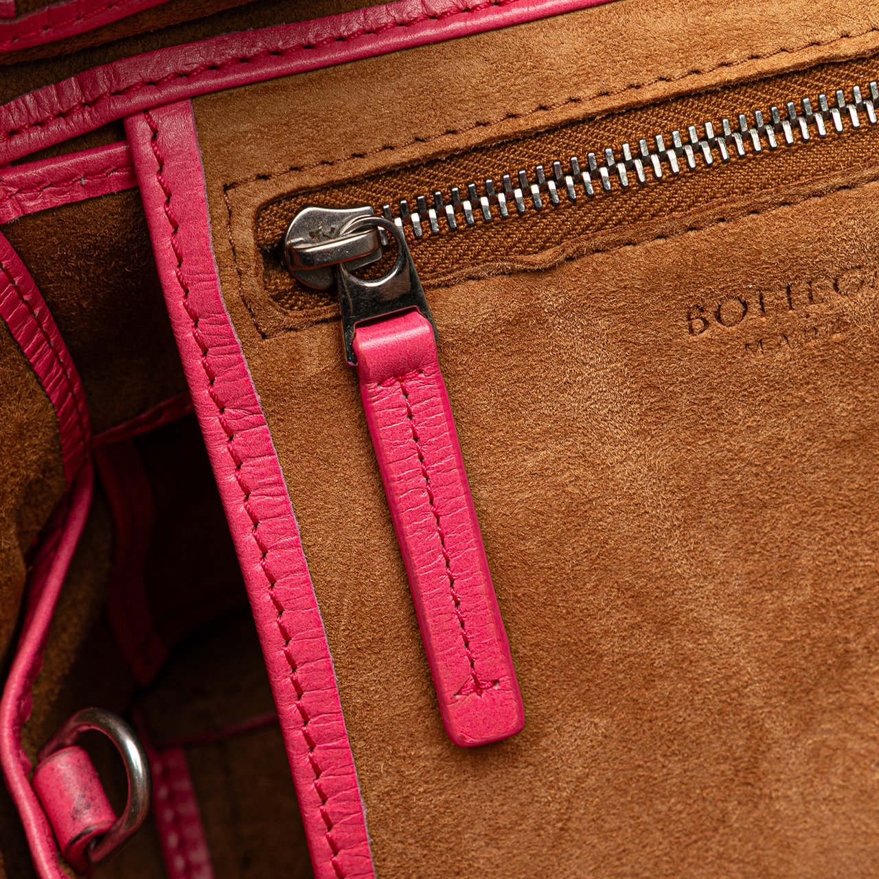 Bottega Veneta Mini Paper Calfskin Intrecciato Arco Satchel Roze