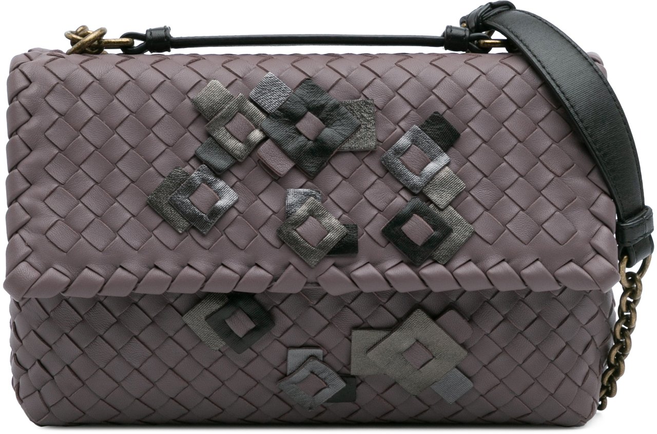 Bottega Veneta Small Nappa Intrecciato Embroidered Olimpia Shoulder Bag Paars