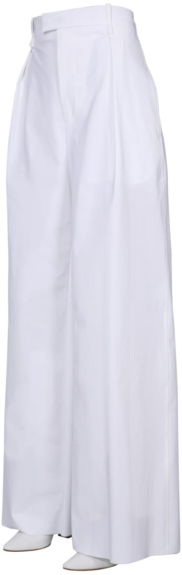 Bottega Veneta Flowing Wide-Leg Trousers with Front Zip Closure Wit
